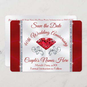 Personalizado maravilhoso, 40º Cartões salve a dat