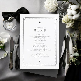 Personalizado Menu Casamento Preto e Branco, ID109