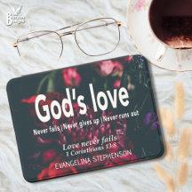 Personalizado O AMOR DE DEUS NUNCA FALHA Floral Cr