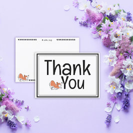 Personalizado Obrigado Cartão De Lado Duplo Corgi