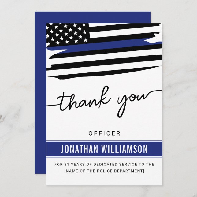 Personalizado Obrigado Policial Presente (Frente/Verso)