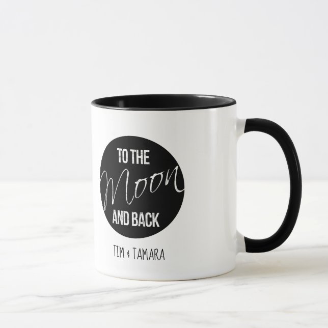 Personalizado para a lua e caneca traseira (Direita)