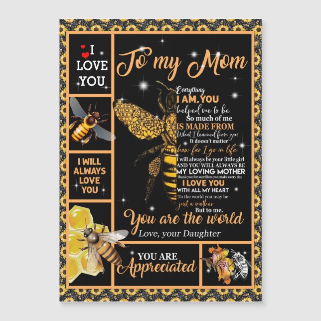 Personalizado Para Minha Mãe Amor Da Filha Abelha (Frente)