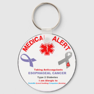 Personalizado para o chaveiro alerta médico de