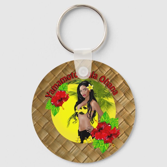 Personalizado Para Yamamoto Hula Ohana Chaveiro La (Frente)