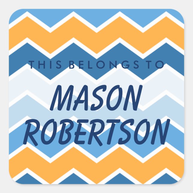 Personalizado Pertence Ao Adesivo Quadrado (Frente)