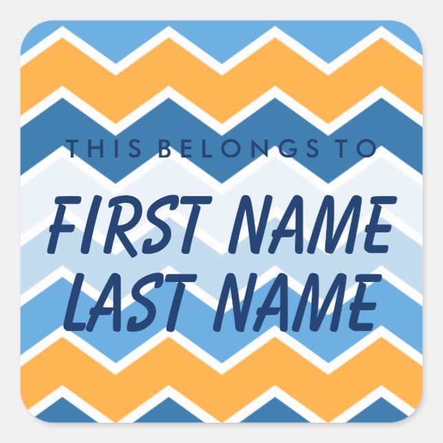 Personalizado Pertence Ao Adesivo Quadrado (Frente)