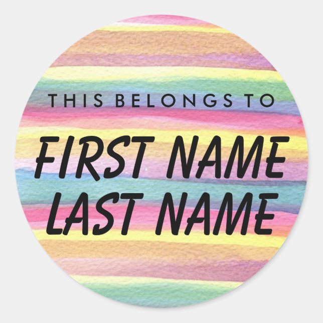 Personalizado Pertence Ao Adesivo Redondo (Frente)