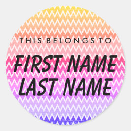 Personalizado Pertence Ao Adesivo Redondo