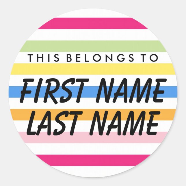 Personalizado Pertence Ao Adesivo Redondo (Frente)