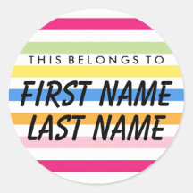 Personalizado Pertence Ao Adesivo Redondo