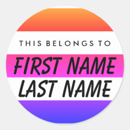 Personalizado Pertence Ao Adesivo Redondo