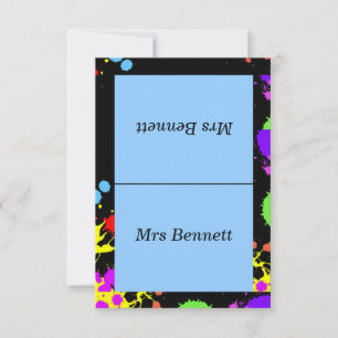 Personalizado, Pintura Neon, Mesa, Cartões de Esc