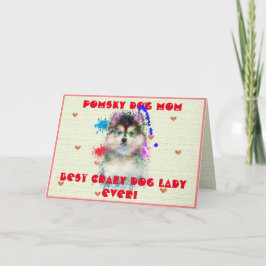Personalizado Pomsky Mãe Cachorro Melhor Cartão Lo