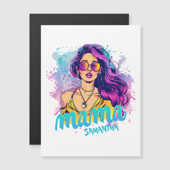 Personalizado Retro Mama Pop Art (15) (Frente/Verso)