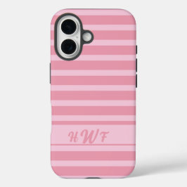 Personalizado Rosa Doce Listrado Monocromático