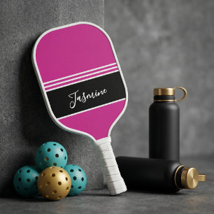 Personalizado Rosa Quente Preto Nome Personalizado