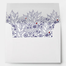 Personalizado RSVP de Casamento Azul Elegante