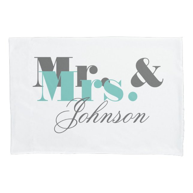 Personalizado senhor e senhora pillowcase para rec (Frente)