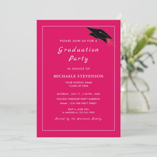 Personalizado Seu Próprio Convite Para Graduação D (Em pé/Frente)