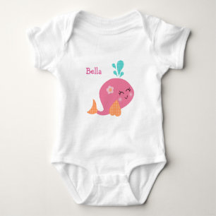 Personalizado Sob A Camisa De Bebê De Baleia Cor-D