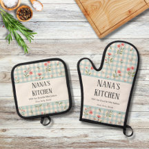 Personalizado Vintage Country Azul Xadrez Floral