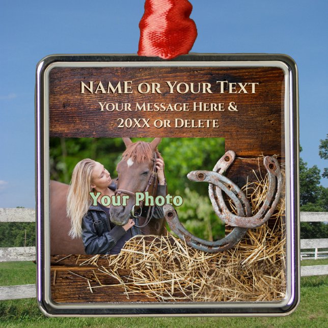 Personalizados, Ornamentos de Cavalos para Árvore  (Personalized Gifts for Horse Lovers. Horse Ornaments. Horse Themed Christmas Gifts)