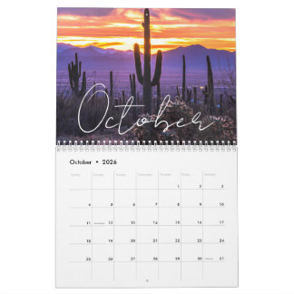 Personalizar 2026 Calendário Sunset Califórnia e A