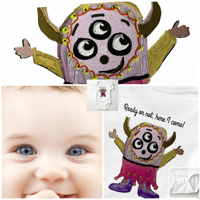 Personalizar a feliz Camiseta do pequeno monstro (Criador carregado)