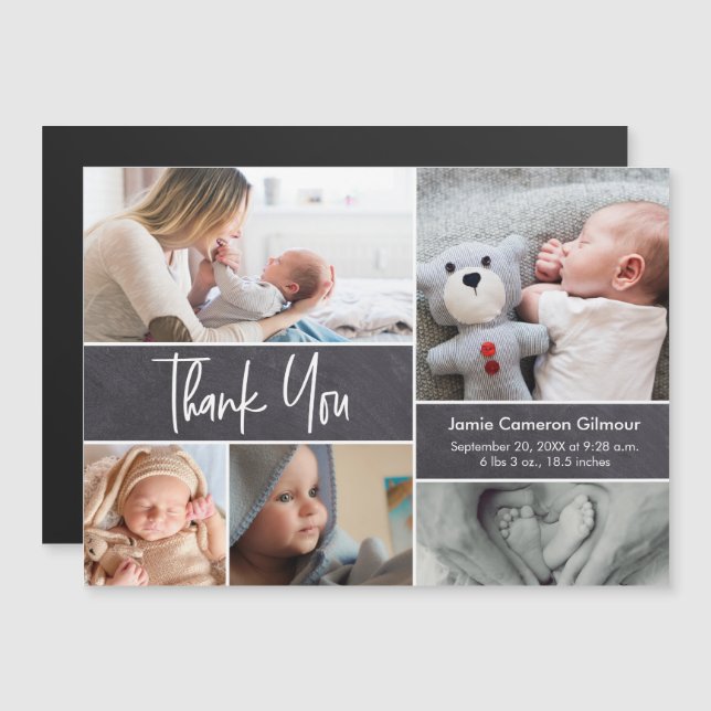 Personalizar a foto do bebê Colagem Nascimento (Frente/Verso)