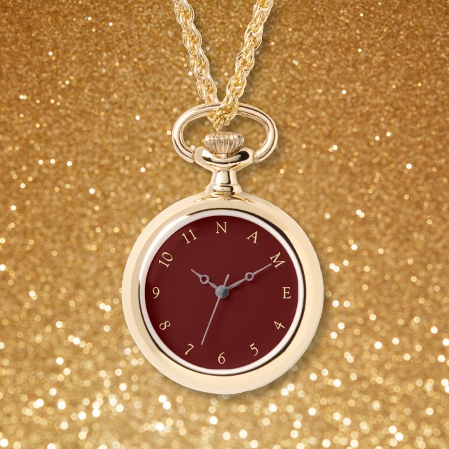Personalizar a Monitorização Dourada do Colar de M (Custom Personalize Name Womens Gold Necklace Watch)