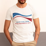 Personalizar adicione seu próprio candidato ao pre<br><div class="desc">Personalize suas próprias camisetas de mesclagem política adicionando seu próprio nome ou outro político sob esta bandeira artística americana em vermelho,  branco e azul. Adicione um nome personalizado para presidente em 2024.</div>