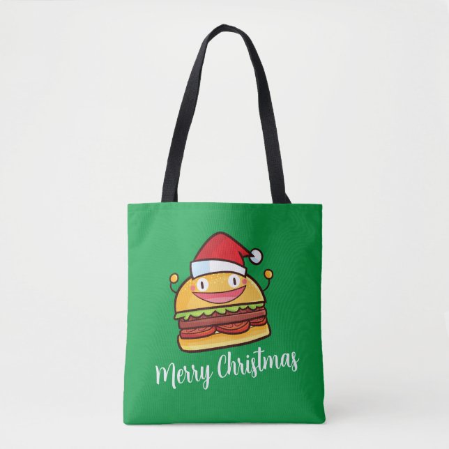 Personalizar Bag Tote de Hamburger de Natal Bonito (Frente)