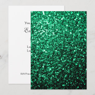Personalizar brilho verde esmeralda abre convite