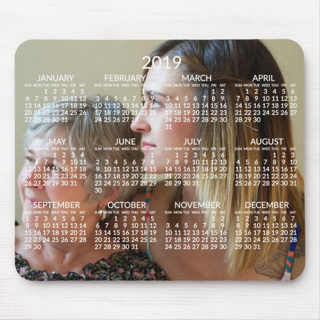 Personalizar Calendário 2019 Mousepads Adicionar F (Frente)