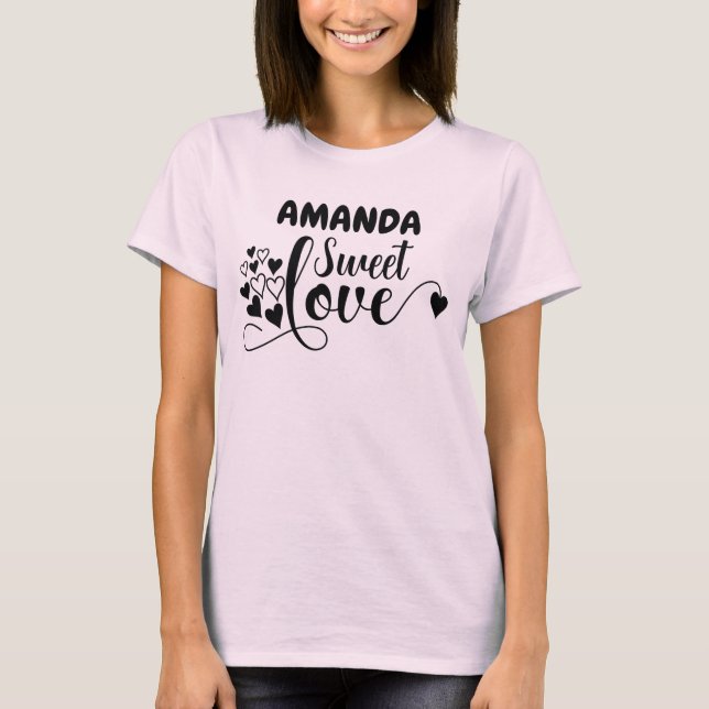 Personalizar Camisa Valetine do Coração de Amor Do (Frente)