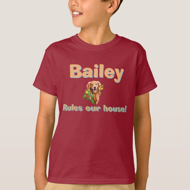 Personalizar Camiseta com Nome e Foto do Cachorro (Frente)