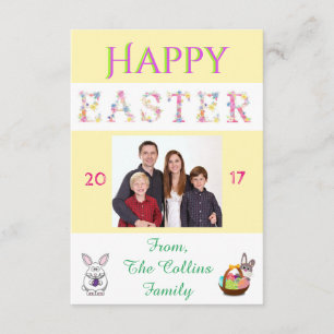 Personalizar Cartão com fotos Da Família Bunny Fel