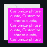 Personalizar citação de frase, cartão branco magen<br><div class="desc">Personalizar citação de frase,  elegante cartão branco magenta moderno Personalizar,  personalizar com nome,  frase ou texto</div>