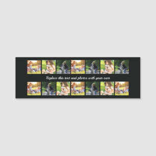 Personalizar colagem de fotos e nome de etiqueta d