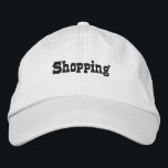 Personalizar Comprando Bonés White Hats de Texto P<br><div class="desc">Comprar o chapéu para Comprar amantes,  compras on-line ou off-line. Tamanho da fonte do mini salão Comprando o nome do texto com texto preto clássico,  bonito,  novo e fresco Bonés bordados ou chapéus de cor branca</div>