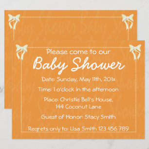 Personalizar convite do Chá de fraldas Orange