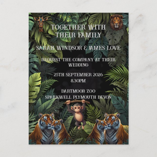 Personalizar Convite Zoológico de Casamento (Frente)