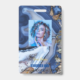 Personalizar Crachá de Nome em MÁRMORE Dourado Bra