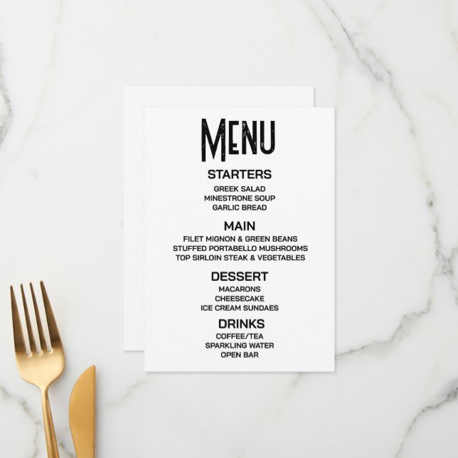 Personalizar - Crie Seu Próprio Menu Personalizado (Frente/Verso In Situ)