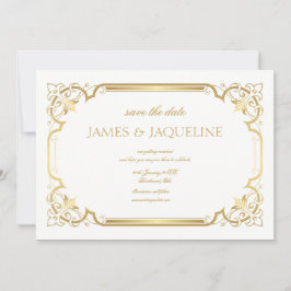 Personalizar data de casamento emoldurado em ouro