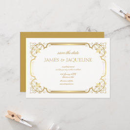 Personalizar data de casamento emoldurado em ouro