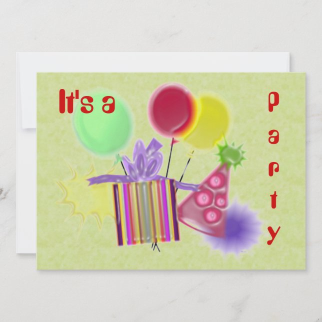 Personalizar Dimensionalmente O Convite de festas  (Frente)