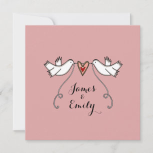 Personalizar Doves Brancos Adoram Convite de Casam