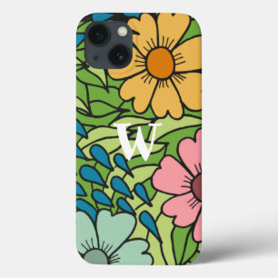 Personalizar Flores Retroativas Multicores de Gran